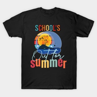 cute retro last day of school school's out for summer teacher T-Shirt